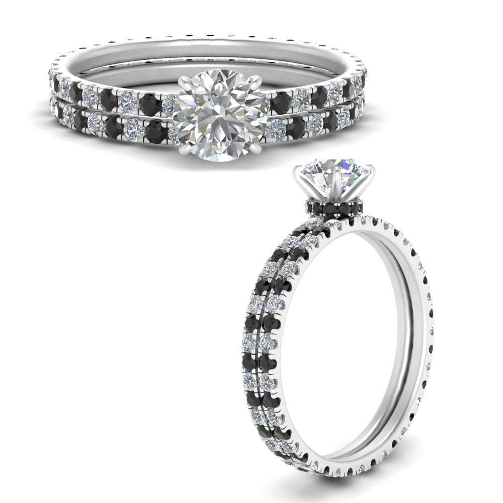 underhalo-eternity-round-cut-wedding-band-set-with-black-diamond-in-FD9168ROGBLACKANGLE3-NL-WG