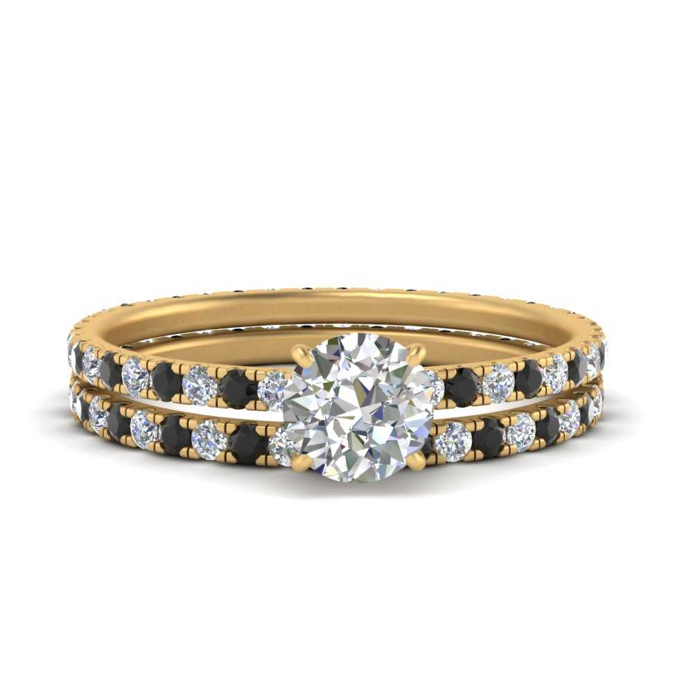 underhalo-eternity-round-cut-wedding-band-set-with-black-diamond-in-FD9168ROGBLACKANGLE3-NL-YG
