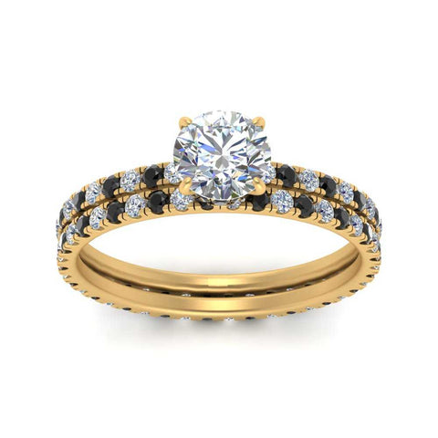 underhalo-eternity-round-cut-wedding-band-set-with-black-diamond-in-FD9168ROGBLACKANGLE3-NL-YG