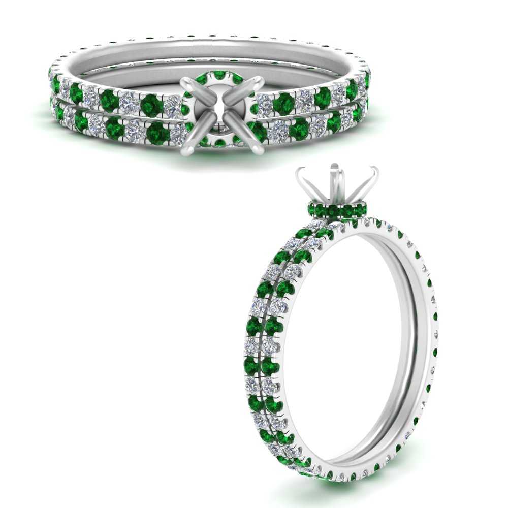 underhalo-eternity-semi-mount-diamond-wedding-band-set-with-emerald-in-FD9168SMGEMGRANGLE3-NL-WG