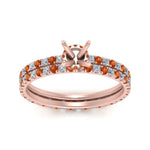 Load image into Gallery viewer, underhalo-eternity-semi-mount-diamond-wedding-band-set-with-orange-sapphire-in-FD9168SMGSAORANGLE3-NL-RG
