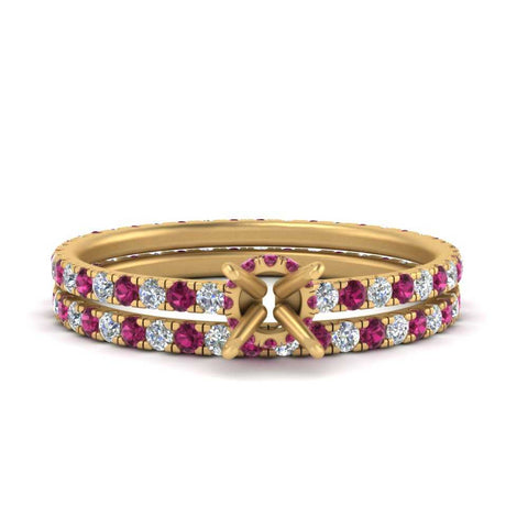 underhalo-eternity-semi-mount-diamond-wedding-band-set-with-pink-sapphire-in-FD9168SMGSADRPIANGLE3-NL-YG