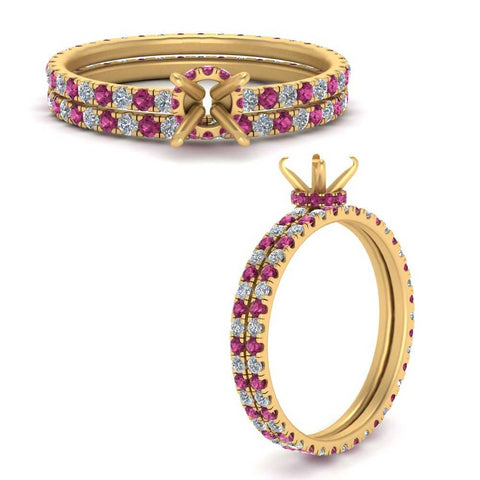 underhalo-eternity-semi-mount-diamond-wedding-band-set-with-pink-sapphire-in-FD9168SMGSADRPIANGLE3-NL-YG