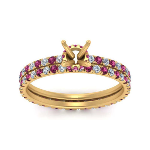 underhalo-eternity-semi-mount-diamond-wedding-band-set-with-pink-sapphire-in-FD9168SMGSADRPIANGLE3-NL-YG