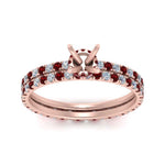 Load image into Gallery viewer, underhalo-eternity-semi-mount-diamond-wedding-band-set-with-ruby-in-FD9168SMGRUDRANGLE3-NL-RG
