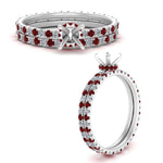 Load image into Gallery viewer, underhalo-eternity-semi-mount-diamond-wedding-band-set-with-ruby-in-FD9168SMGRUDRANGLE3-NL-WG
