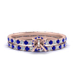 Load image into Gallery viewer, underhalo-eternity-semi-mount-diamond-wedding-band-set-with-sapphire-in-FD9168SMGSABLANGLE3-NL-RG
