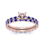 Load image into Gallery viewer, underhalo-eternity-semi-mount-diamond-wedding-band-set-with-sapphire-in-FD9168SMGSABLANGLE3-NL-RG
