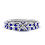 Load image into Gallery viewer, underhalo-eternity-semi-mount-diamond-wedding-band-set-with-sapphire-in-FD9168SMGSABLANGLE3-NL-WG
