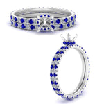 Load image into Gallery viewer, underhalo-eternity-semi-mount-diamond-wedding-band-set-with-sapphire-in-FD9168SMGSABLANGLE3-NL-WG
