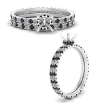 Load image into Gallery viewer, underhalo-eternity-semi-mount-wedding-band-set-with-black-diamond-in-FD9168SMGBLACKANGLE3-NL-WG
