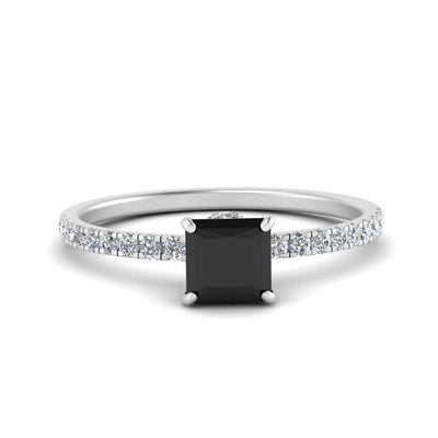 Under Halo Princess Cut Gemstone And Diamond Ring