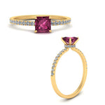 Load image into Gallery viewer, underhalo-princess-cut-pink-sapphire-engagement-ring-in-yellow-gold-FD9168PRRGSADRPI-NL-YG-GS.jpg
