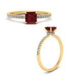 Load image into Gallery viewer, underhalo-princess-cut-ruby-engagement-ring-in-yellow-gold-FD9168PRRGRUDR-NL-YG-GS.jpg
