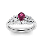 Load image into Gallery viewer, unique-pear-cluster-bezel-pink-sapphire-bridal-ring-set-in-white-gold-FDENS3110PEGSADRPI-NL-WG.jpg