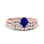 Load image into Gallery viewer, unique-pear-cluster-bezel-sapphire-bridal-ring-set-in-rose-gold-FDENS3110PEGSABL-NL-RG.jpg