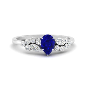 Unique Pear Cluster Bezel Engagement Ring