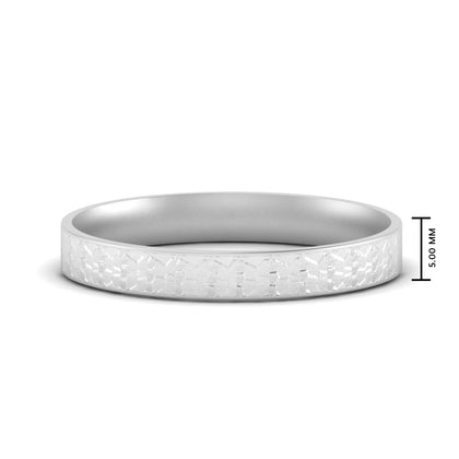 Unique Rock Textured Mens Wedding Band