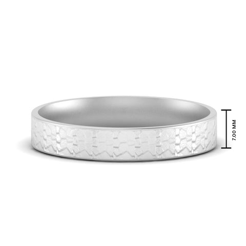 Unique Rock Textured Mens Wedding Band