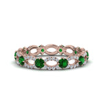 Load image into Gallery viewer, unique-vintage-eternity-diamond-ring-with-emerald-in-rose-gold-FDEWB8376BGEMGR-NL-RG.jpg
