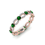 Load image into Gallery viewer, unique-vintage-eternity-diamond-ring-with-emerald-in-rose-gold-FDEWB8376BGEMGR-NL-RG.jpg
