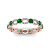 Load image into Gallery viewer, unique-vintage-eternity-diamond-ring-with-emerald-in-rose-gold-FDEWB8376BGEMGR-NL-RG.jpg