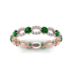 Load image into Gallery viewer, unique-vintage-eternity-diamond-ring-with-emerald-in-rose-gold-FDEWB8376BGEMGR-NL-RG.jpg
