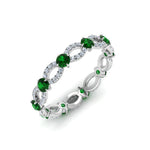 Load image into Gallery viewer, unique-vintage-eternity-diamond-ring-with-emerald-in-white-gold-FDEWB8376BGEMGR-NL-WG.jpg
