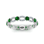 Load image into Gallery viewer, unique-vintage-eternity-diamond-ring-with-emerald-in-white-gold-FDEWB8376BGEMGR-NL-WG.jpg
