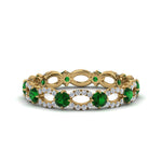 Load image into Gallery viewer, unique-vintage-eternity-diamond-ring-with-emerald-in-yellow-gold-FDEWB8376BGEMGR-NL-YG.jpg
