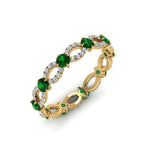 Load image into Gallery viewer, unique-vintage-eternity-diamond-ring-with-emerald-in-yellow-gold-FDEWB8376BGEMGR-NL-YG.jpg

