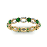 Load image into Gallery viewer, unique-vintage-eternity-diamond-ring-with-emerald-in-yellow-gold-FDEWB8376BGEMGR-NL-YG.jpg
