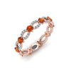 Load image into Gallery viewer, unique-vintage-eternity-diamond-ring-with-orange-sapphire-in-rose-gold-FDEWB8376BGSAOR-NL-RG.jpg