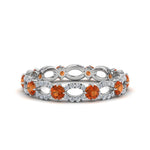 Load image into Gallery viewer, unique-vintage-eternity-diamond-ring-with-orange-sapphire-in-white-gold-FDEWB8376BGSAOR-NL-WG.jpg
