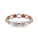 Load image into Gallery viewer, unique-vintage-eternity-diamond-ring-with-orange-sapphire-in-white-gold-FDEWB8376BGSAOR-NL-WG.jpg
