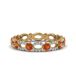 Load image into Gallery viewer, unique-vintage-eternity-diamond-ring-with-orange-sapphire-in-yellow-gold-FDEWB8376BGSAOR-NL-YG.jpg
