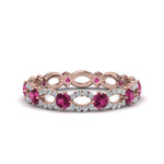 Load image into Gallery viewer, unique-vintage-eternity-diamond-ring-with-pink-sapphire-in-rose-gold-FDEWB8376BGSADRPI-NL-RG.jpg
