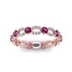 Load image into Gallery viewer, unique-vintage-eternity-diamond-ring-with-pink-sapphire-in-rose-gold-FDEWB8376BGSADRPI-NL-RG.jpg
