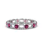 Load image into Gallery viewer, unique-vintage-eternity-diamond-ring-with-pink-sapphire-in-white-gold-FDEWB8376BGSADRPI-NL-WG.jpg
