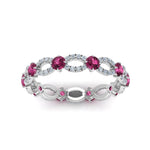 Load image into Gallery viewer, unique-vintage-eternity-diamond-ring-with-pink-sapphire-in-white-gold-FDEWB8376BGSADRPI-NL-WG.jpg
