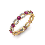Load image into Gallery viewer, unique-vintage-eternity-diamond-ring-with-pink-sapphire-in-yellow-gold-FDEWB8376BGSADRPI-NL-YG.jpg
