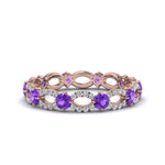 Load image into Gallery viewer, unique-vintage-eternity-diamond-ring-with-purple-topaz-in-rose-gold-FDEWB8376BGVITO-NL-RG.jpg
