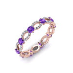 Load image into Gallery viewer, unique-vintage-eternity-diamond-ring-with-purple-topaz-in-rose-gold-FDEWB8376BGVITO-NL-RG.jpg
