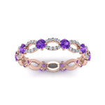 Load image into Gallery viewer, unique-vintage-eternity-diamond-ring-with-purple-topaz-in-rose-gold-FDEWB8376BGVITO-NL-RG.jpg
