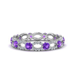 Load image into Gallery viewer, unique-vintage-eternity-diamond-ring-with-purple-topaz-in-white-gold-FDEWB8376BGVITO-NL-WG.jpg
