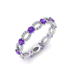 Load image into Gallery viewer, unique-vintage-eternity-diamond-ring-with-purple-topaz-in-white-gold-FDEWB8376BGVITO-NL-WG.jpg
