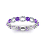 Load image into Gallery viewer, unique-vintage-eternity-diamond-ring-with-purple-topaz-in-white-gold-FDEWB8376BGVITO-NL-WG.jpg
