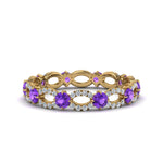 Load image into Gallery viewer, unique-vintage-eternity-diamond-ring-with-purple-topaz-in-yellow-gold-FDEWB8376BGVITO-NL-YG.jpg
