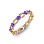 Load image into Gallery viewer, unique-vintage-eternity-diamond-ring-with-purple-topaz-in-yellow-gold-FDEWB8376BGVITO-NL-YG.jpg
