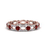 Load image into Gallery viewer, unique-vintage-eternity-diamond-ring-with-ruby-in-rose-gold-FDEWB8376BGRUDR-NL-RG.jpg
